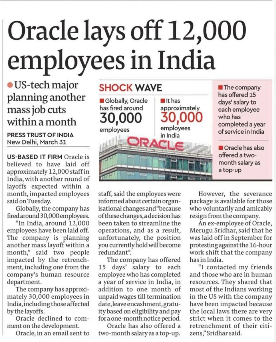 Newspaper clipping about the job market